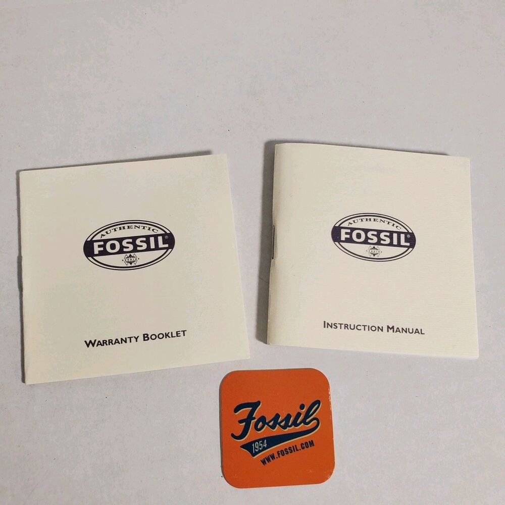 Fossil Watch Instruction Manual & Warranty Booklet Set with Logo Card – Original